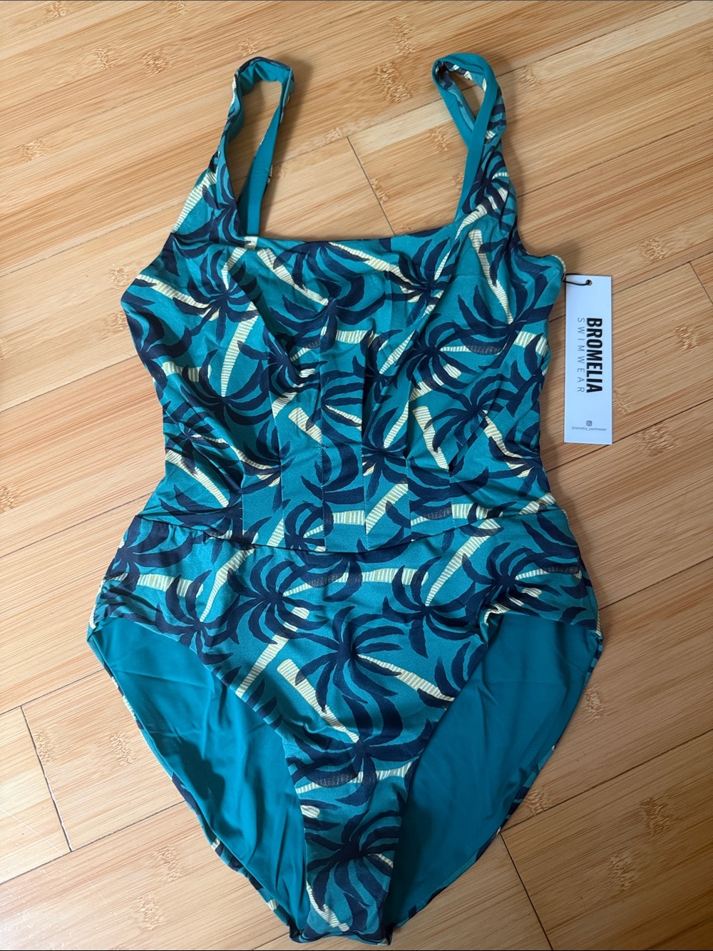 Bromelia Teal Palm-Print One-Piece Swimsuit